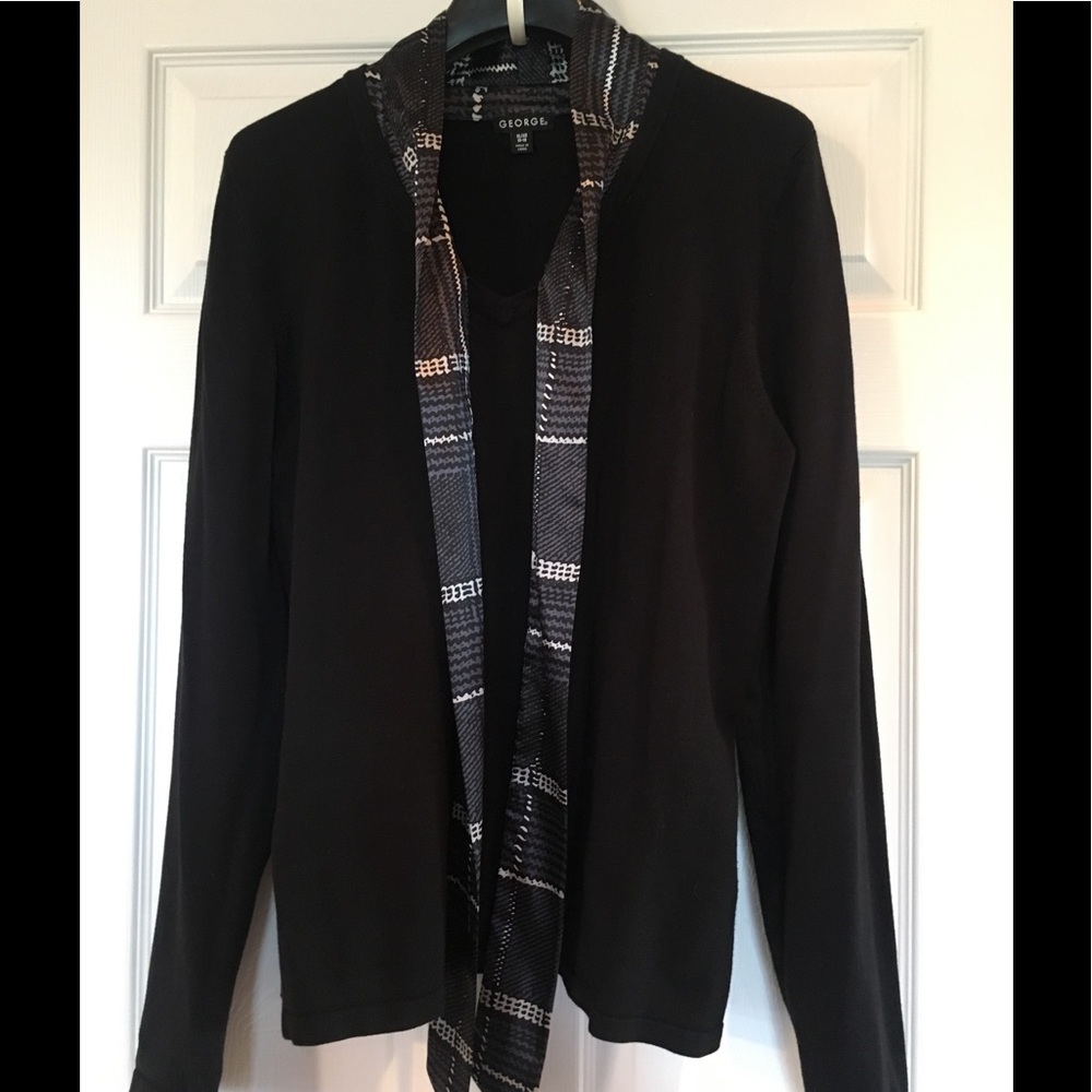 George Mock Layered Look Knit Top NWOT